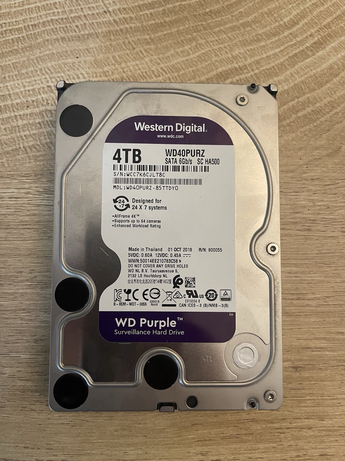 WDPURZ 4TB SATA 6GB/s 3.5” Western Digital surveillance Drive