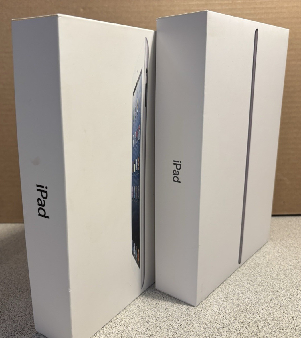 Apple iPad Empty Retail Box Lot Of 2 1st Gen A1337 & 7th Gen A2197 With Inserts