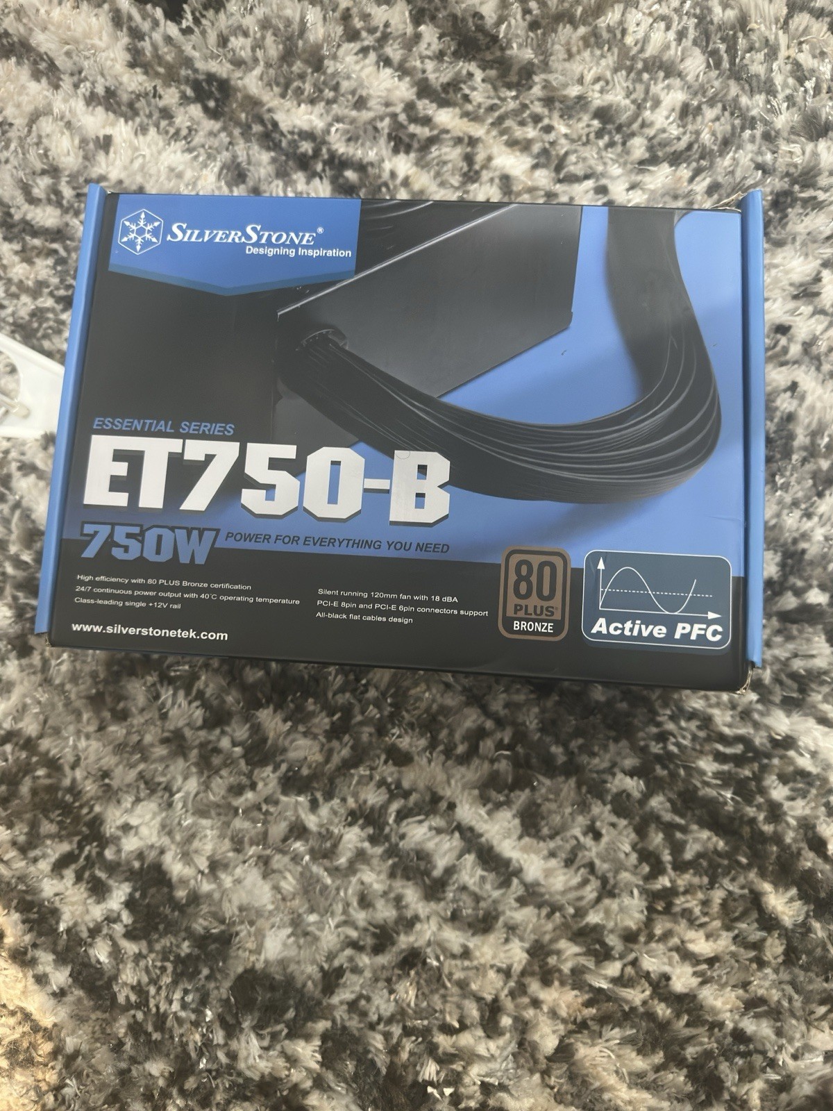 SilverStone ET750-B 750W ATX Power Supply 80 PLUS Bronze Active PFC Black