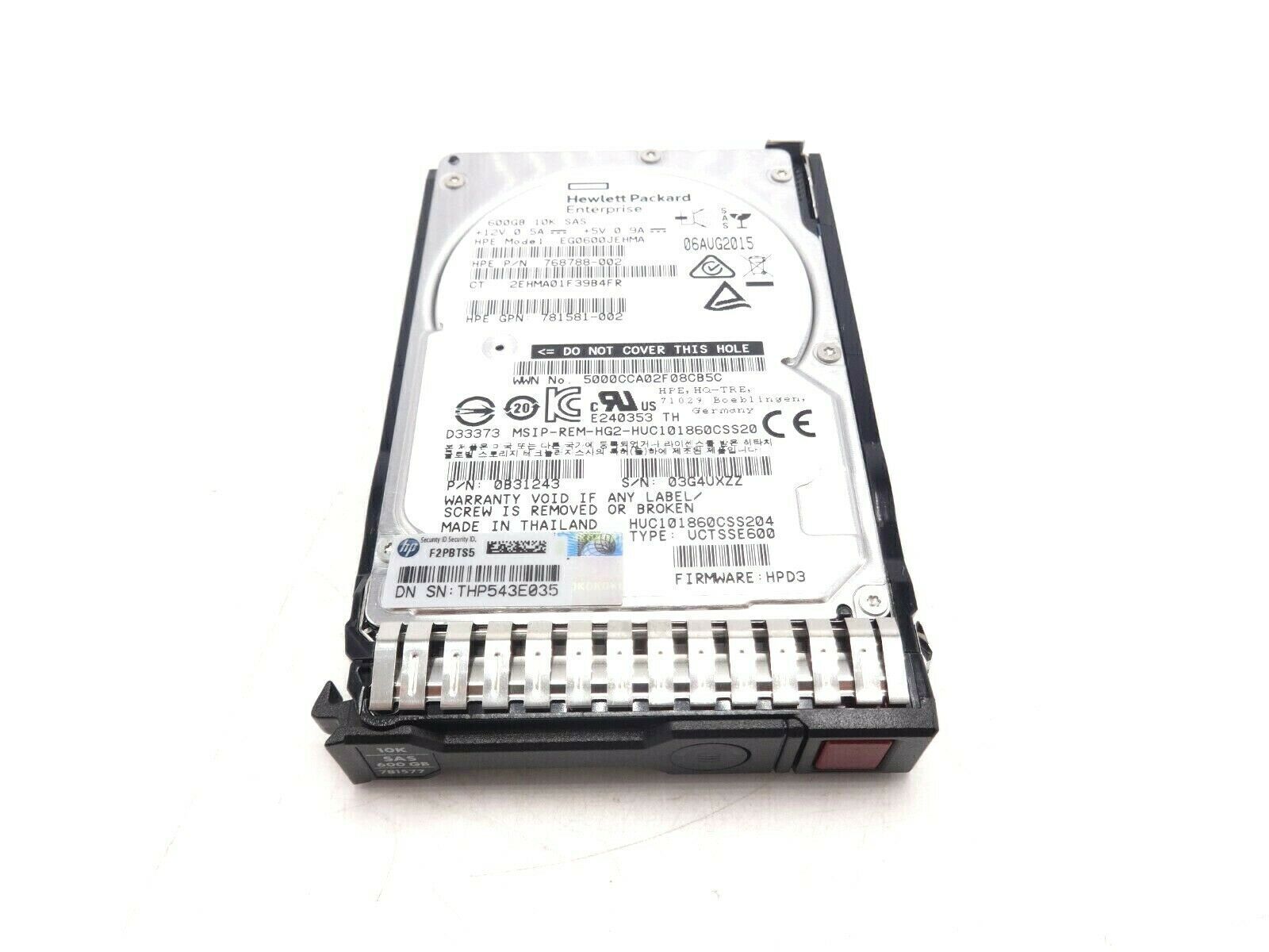 HP 781577-001 600GB 12Gbps 100000 RPM 2.5