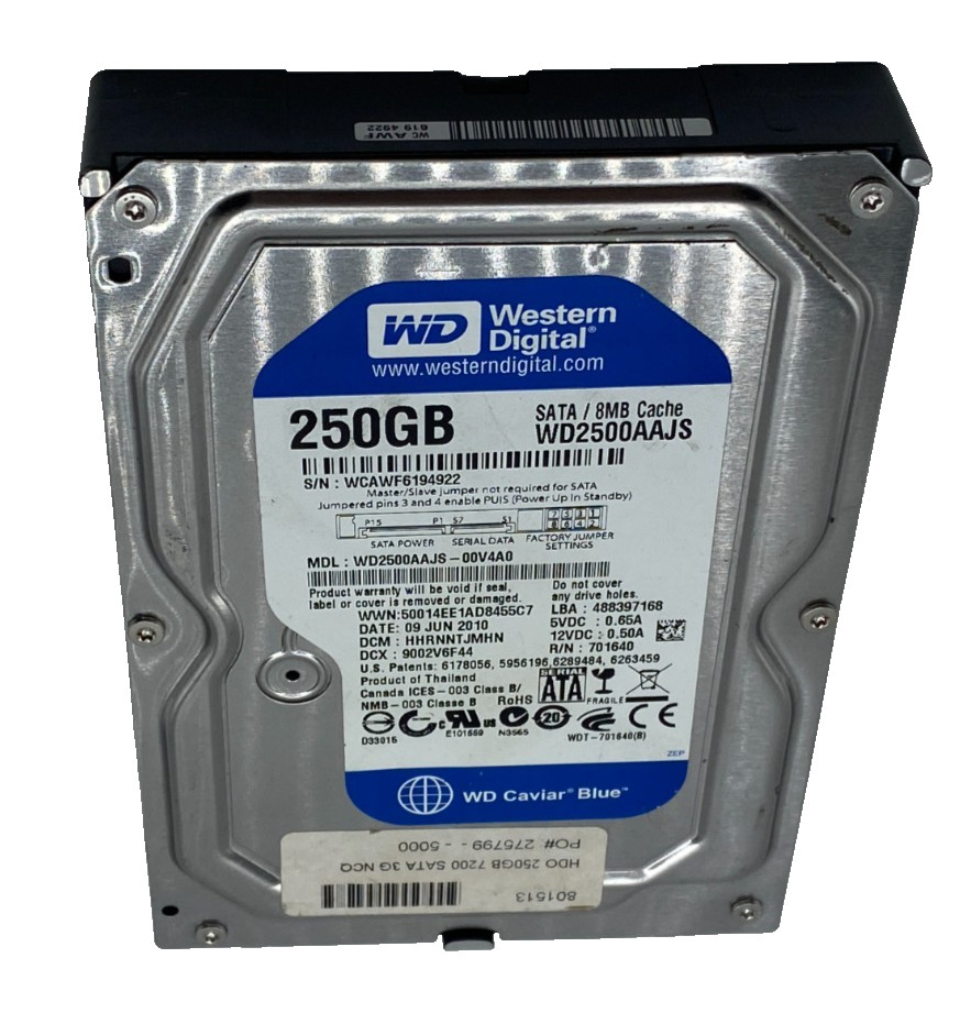 WESTERN DIGITAL WD2500AAJS-00V4A0 HARD DRIVE 250GB 7200 SATA WD2500AAJS