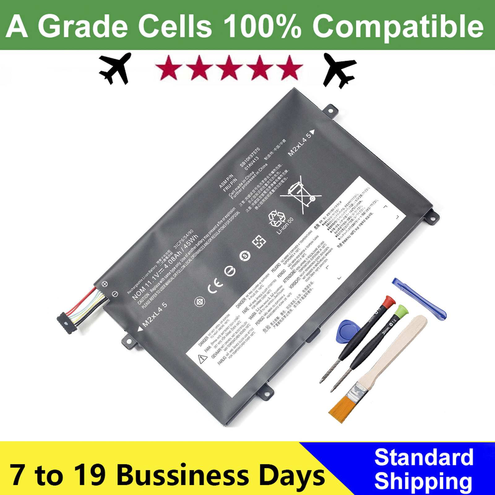 01AV411 01AV412 01AV413 Battery For Lenovo ThinkPad E470 E470C E475 SB10K97568
