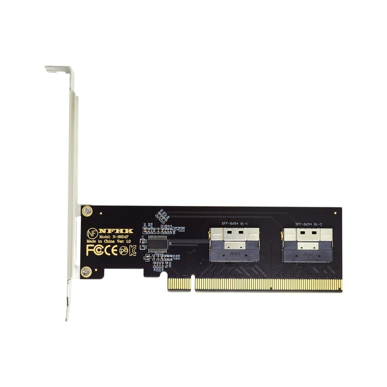 NFHK Dual Slimline SFF-8654 8X 4 NVME to PCIE Express 3.0 4.0 Raid Card VROC ...
