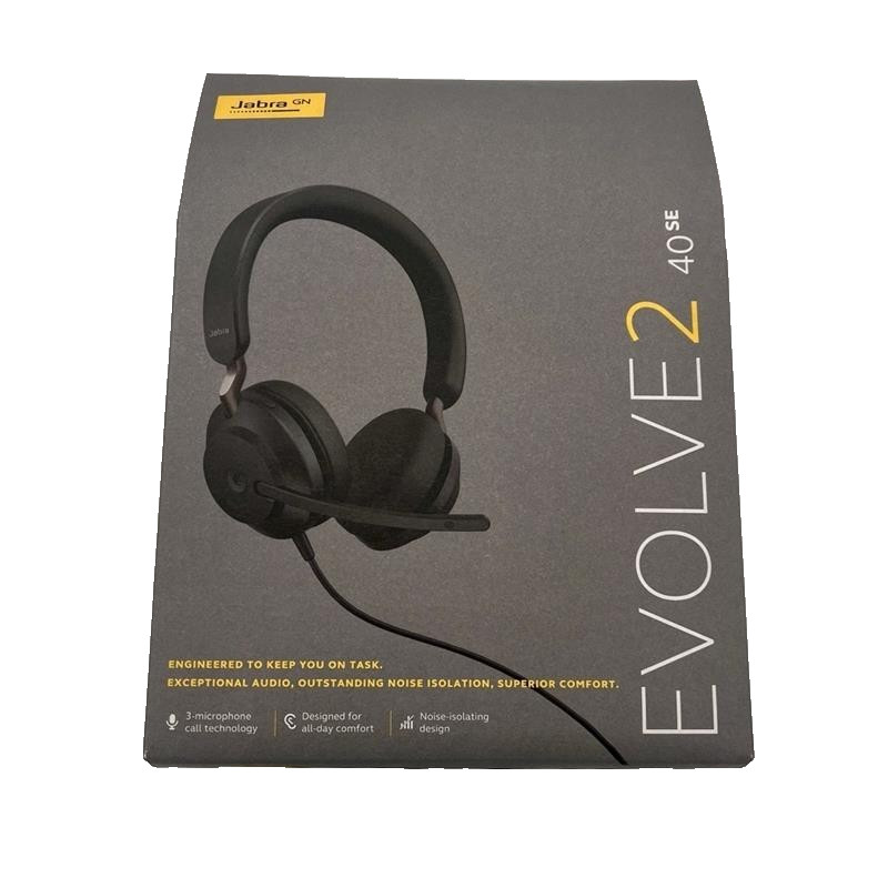 Jabra Evolve2 40 SE Wired Stereo Headset ANC USB-C MS Teams Certified -