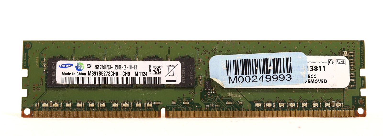 Samsung 4GB 2Rx8 PC3-10600E-09-10-E1 ECC Unbuffered RAM P/N: M391B5273CH0-CH9