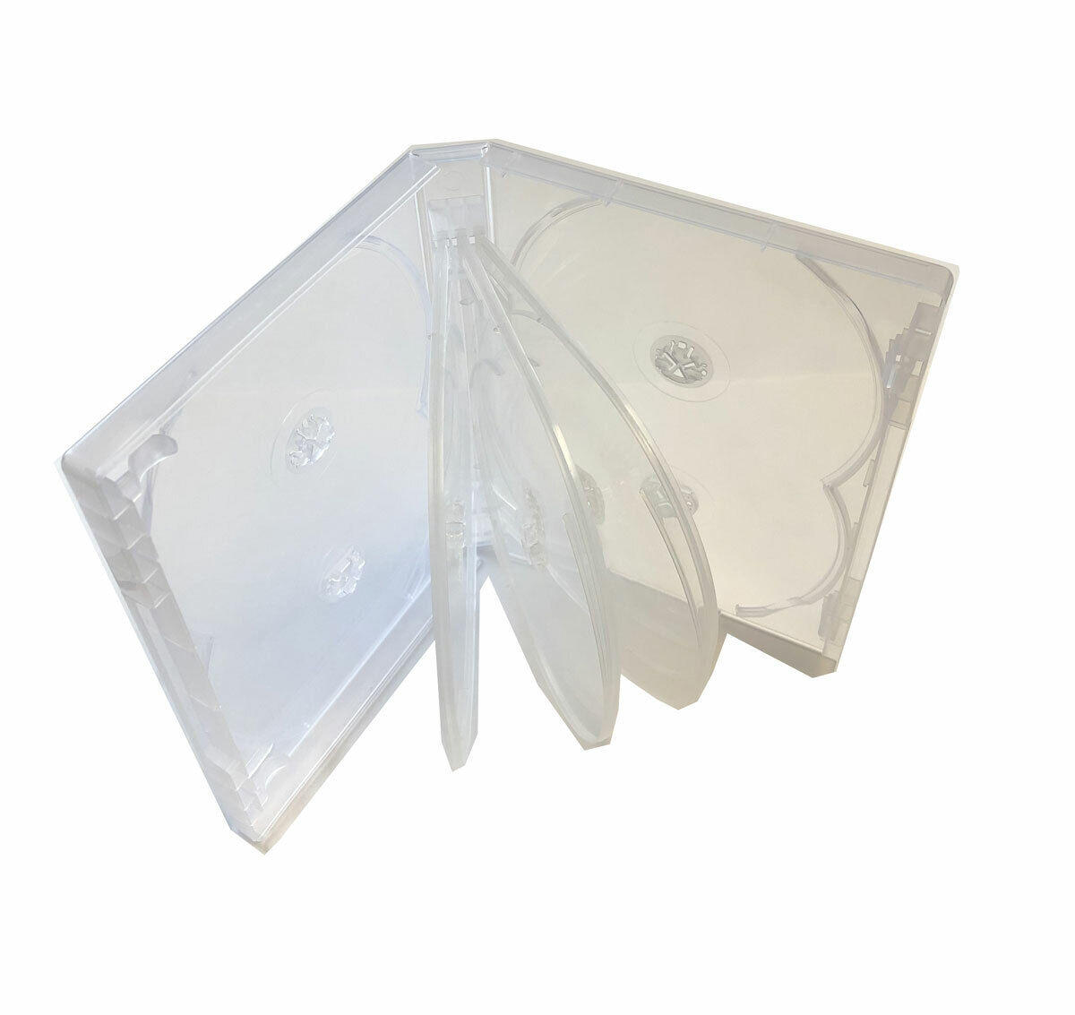 New 1 MegaDisc 25mm Clear DVD Replacement Storage Case Hold 10 Discs Flap Trays