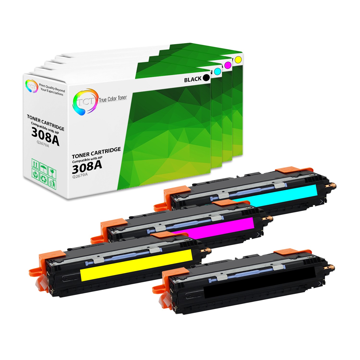 TCT 4PK 308A 311A toner Set Q2670A Q2681A Q2682A Q2683A For HP LaserJet 3700