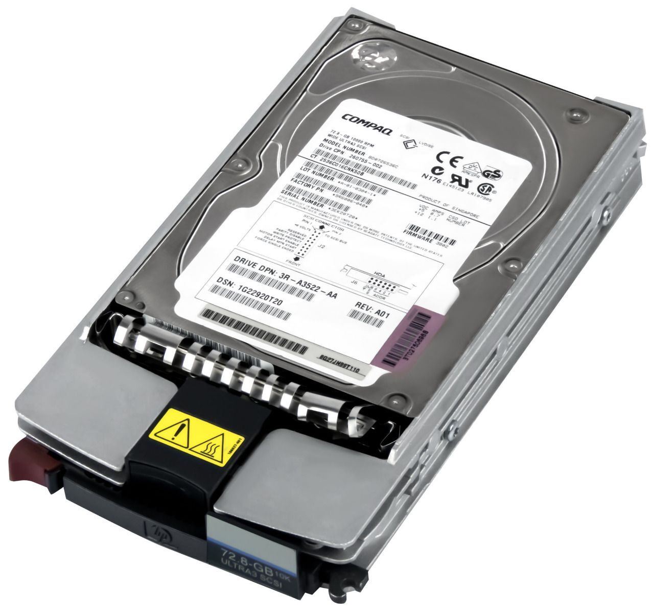 HARD DRIVE COMPAQ 260755-002 BD0726536C 72.8GB 10K 16MB ULTRA3 SCSI 3.5''