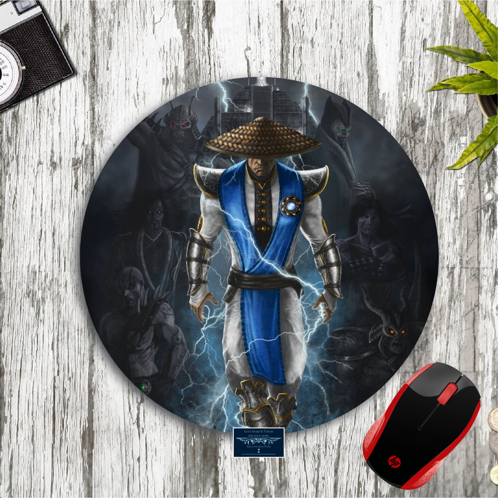 RAIDEN MORTAL KOMBAT CUSTOM 8" ROUND NONSLIP PC LAPTOP MOUSE PAD DESK MAT GIFT