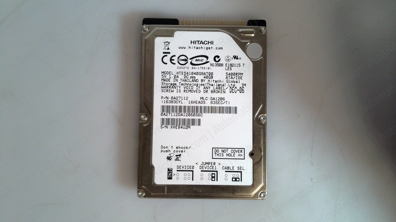 HITACHI 0A27112, TRAVELSTAR E5K 100 SERIES HARD DRIVE #341772