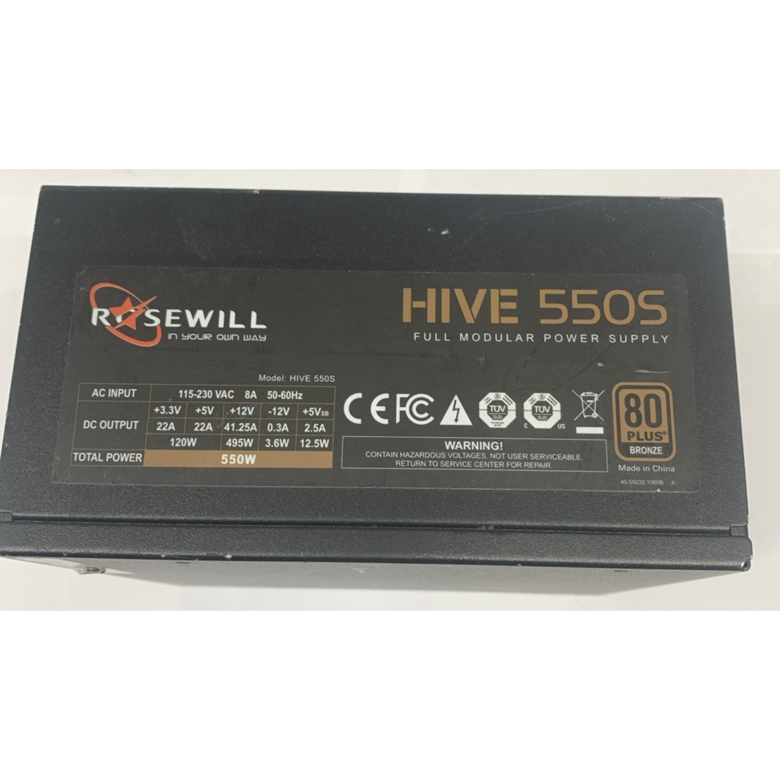 Rosewill Hive 550 W ATX Desktop Power Supply HIVE 550S (No Cables)