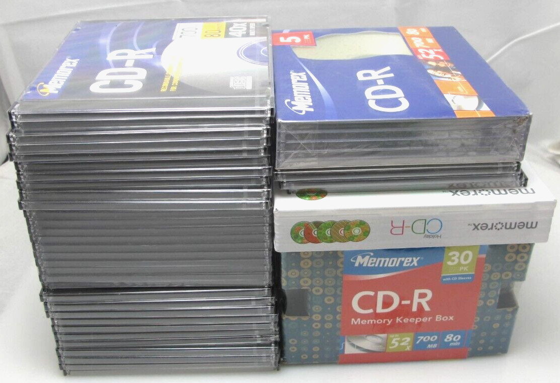Mixed Lot of 69 Memorex CD-R Recordable Jewel Cases Audio CD’s