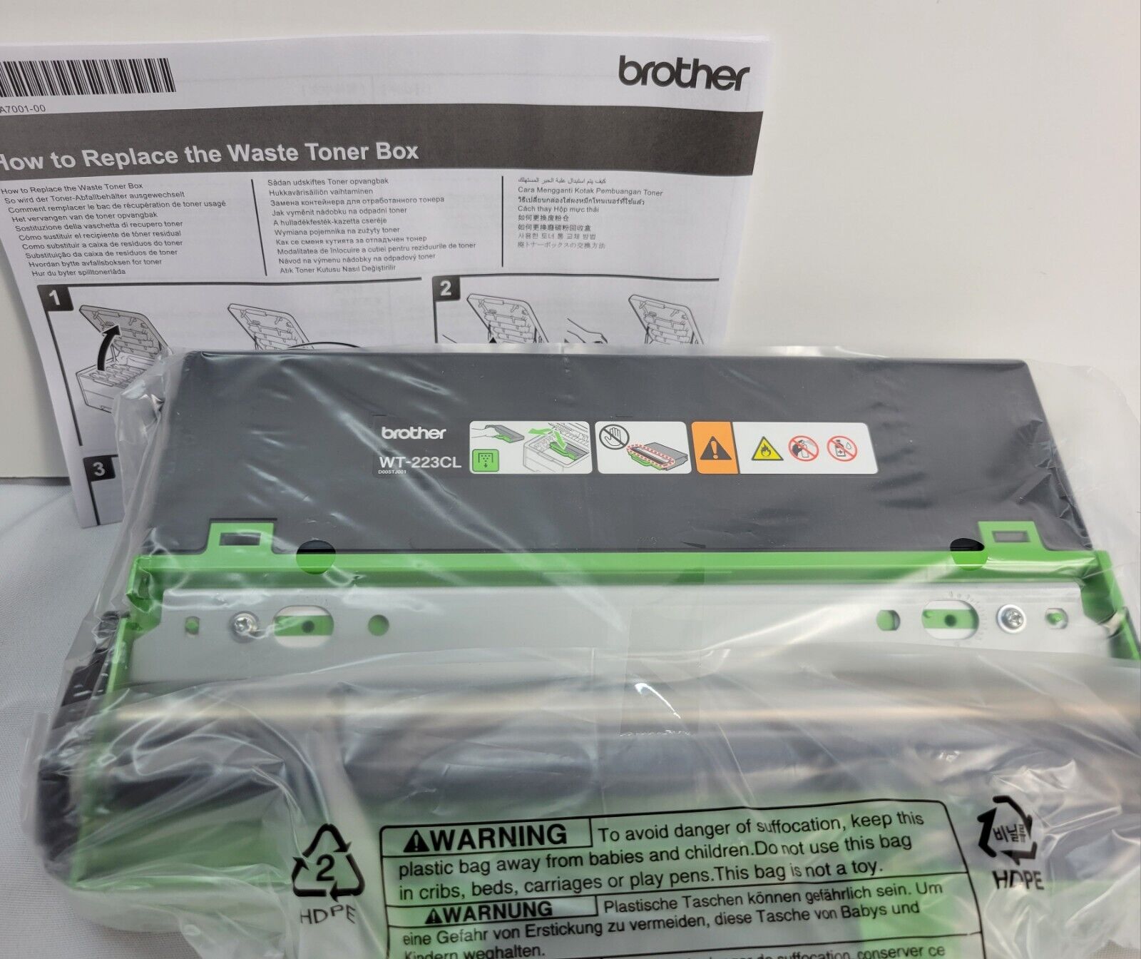 Brother Genuine WT-223CL Waste Toner Box - Seamless, Yields Up To 50,000 Pages