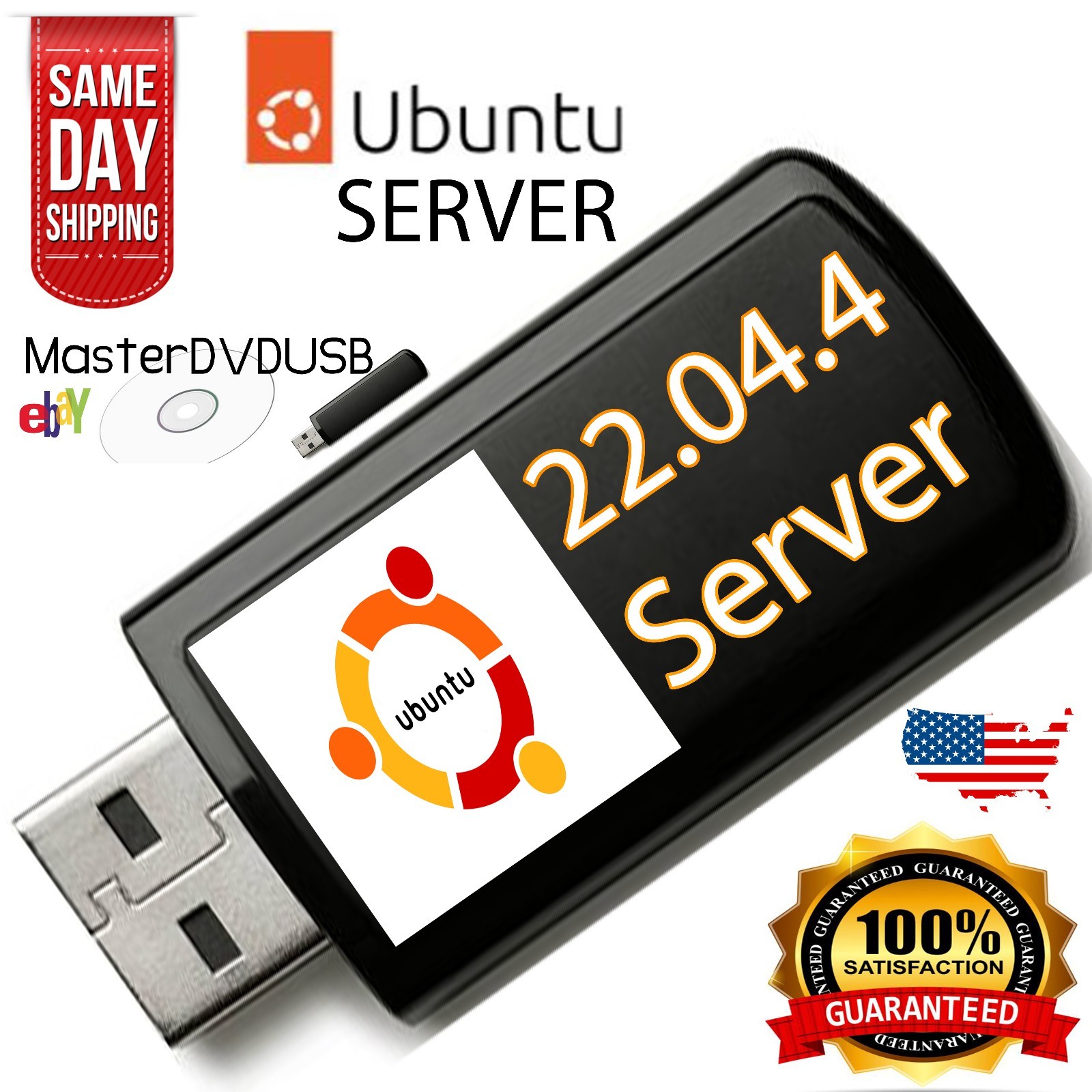 Ubuntu Server 22.04.4 LTS Bootable USB (64-bit, Legacy & UEFI Compatible)