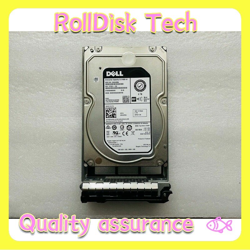 DELL ST6000NM0095 RHVWG 0RHVWG 3.5" 6TB 7.2K 12GBPS 512E SAS HARD DRIVE W Tray