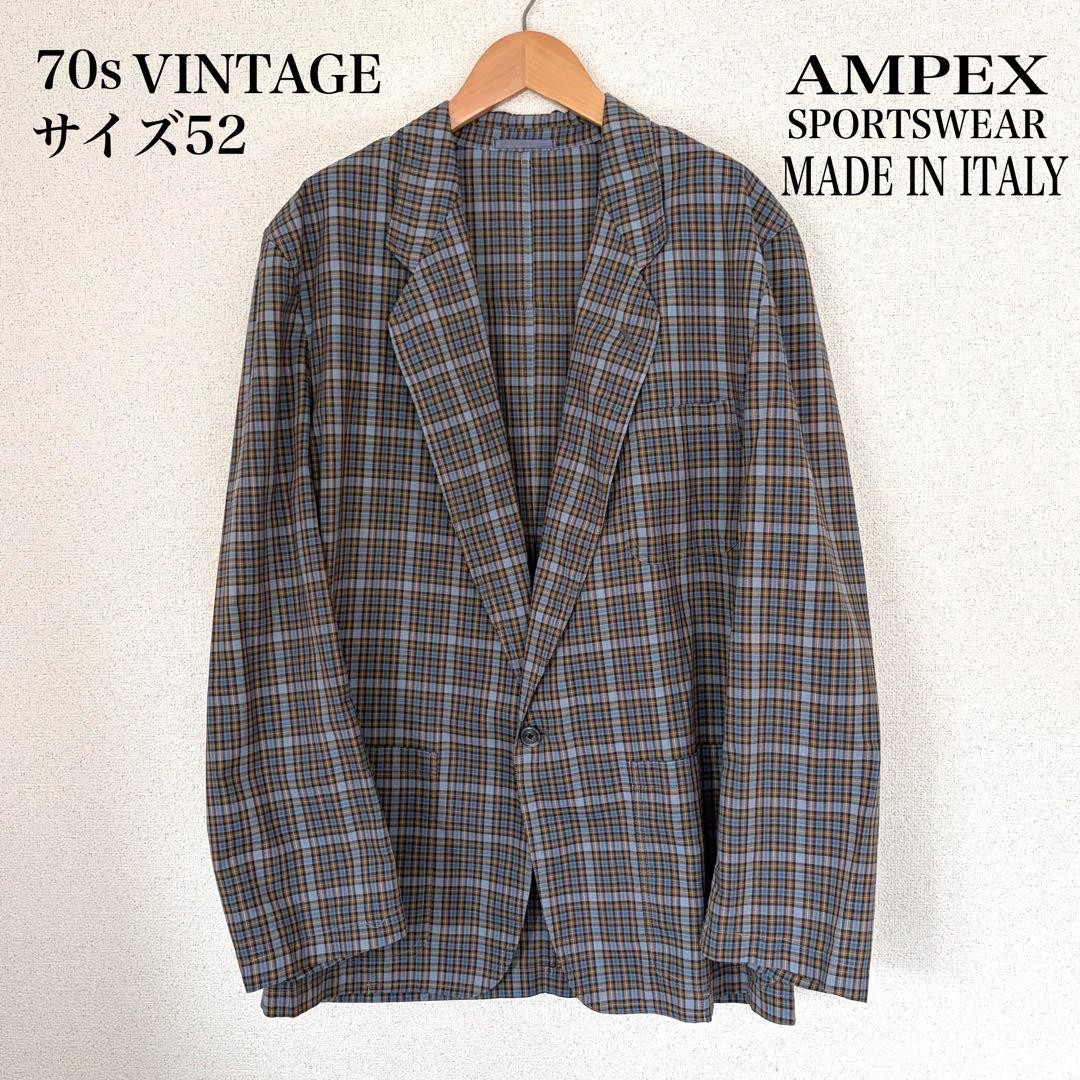 Rare / 70s Italian-Made AMPEX Vintage Check Jacket, Size 52