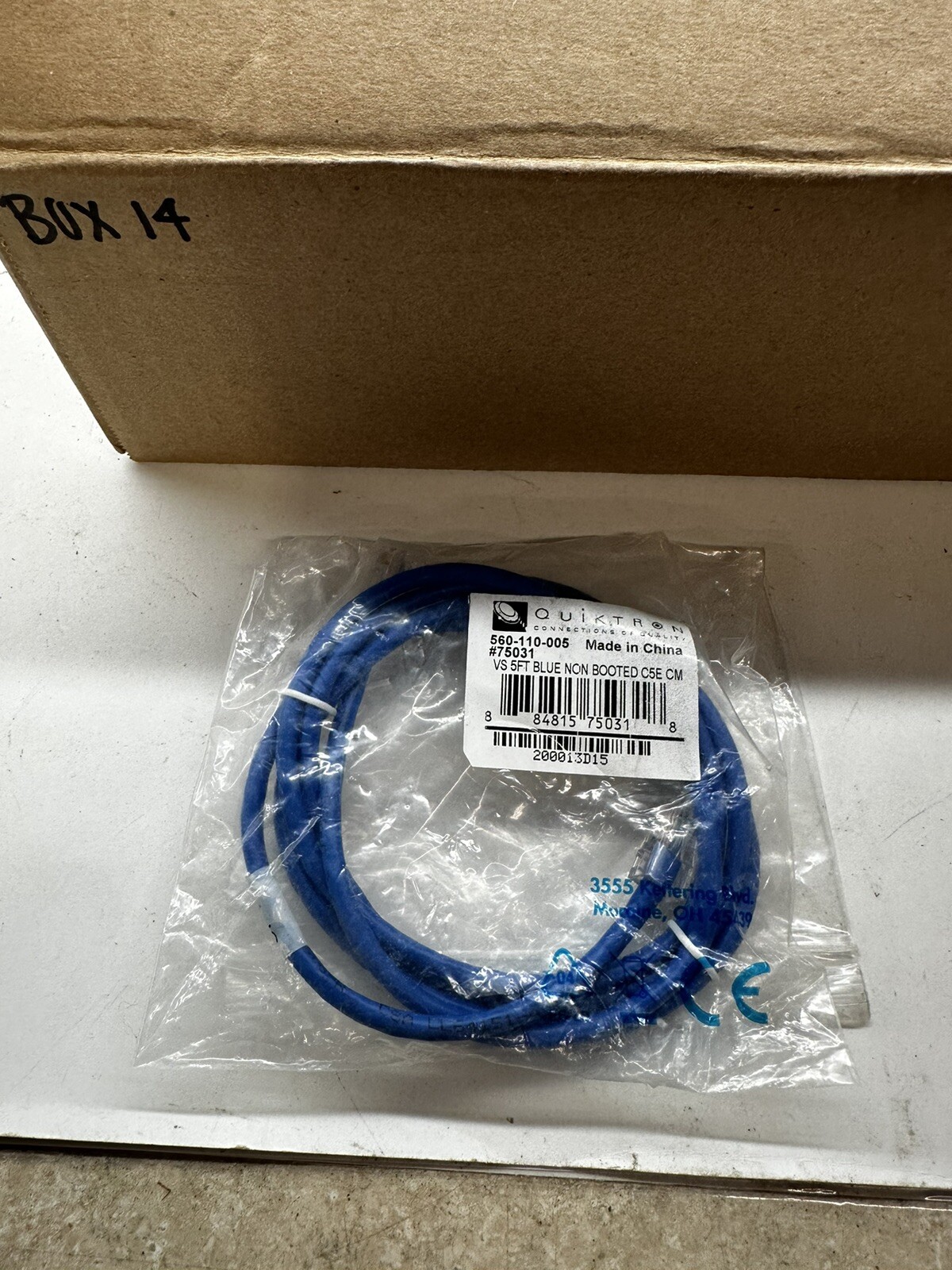 QuikTron VS 5ft Blue Non booted C5E Cat5e Ethernet Cable BRAND NEW