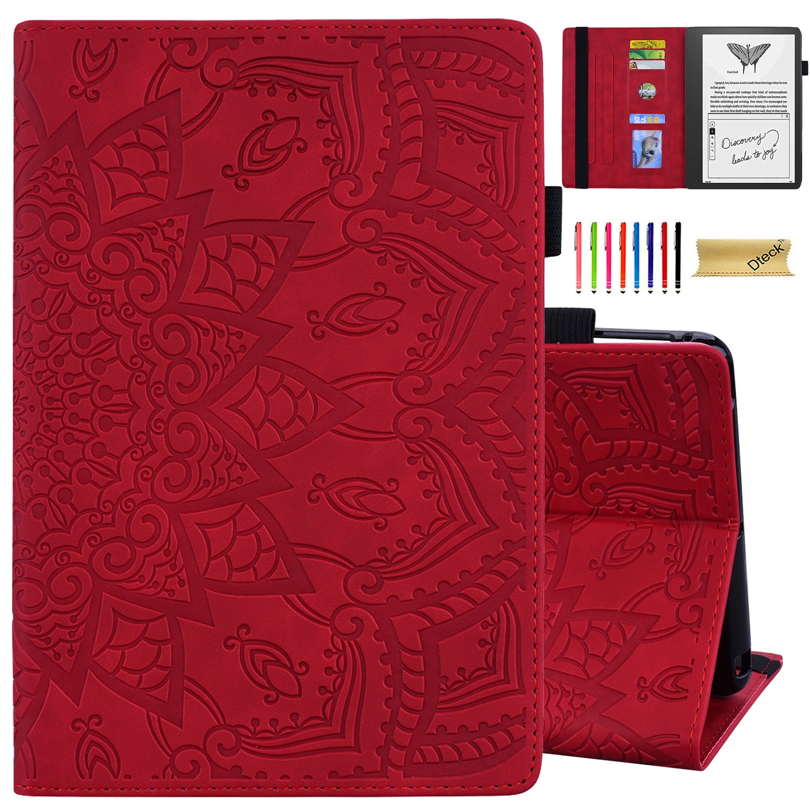 For Kindle Scribe 10.2" 2022 Embossed PU Leather Folio Flip Stand Wallet Case