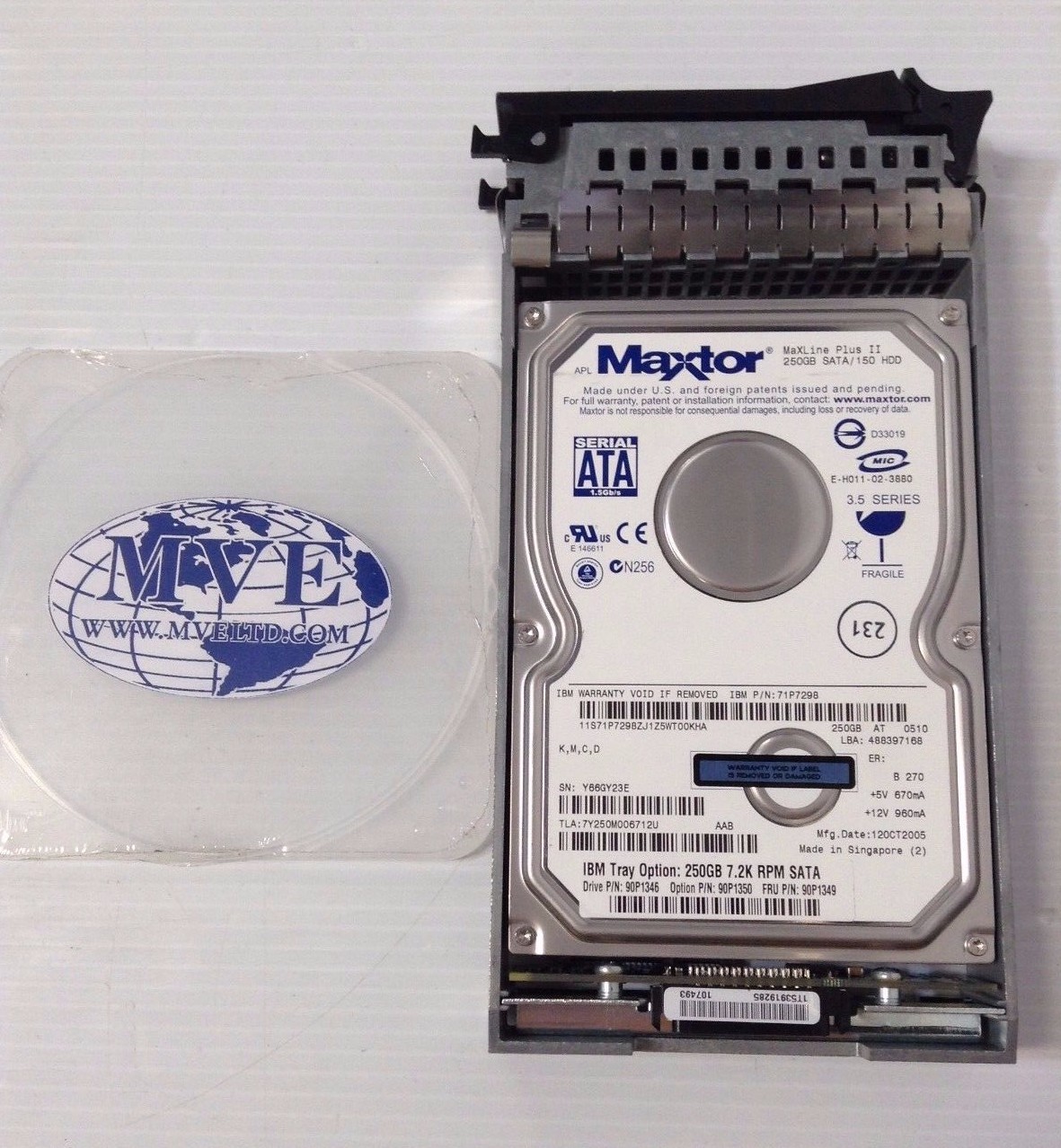 IBM 90P1349 90P1346 90P1350 71P7298 1710-10U 250GB 7.2K SATA HARD DRIVE
