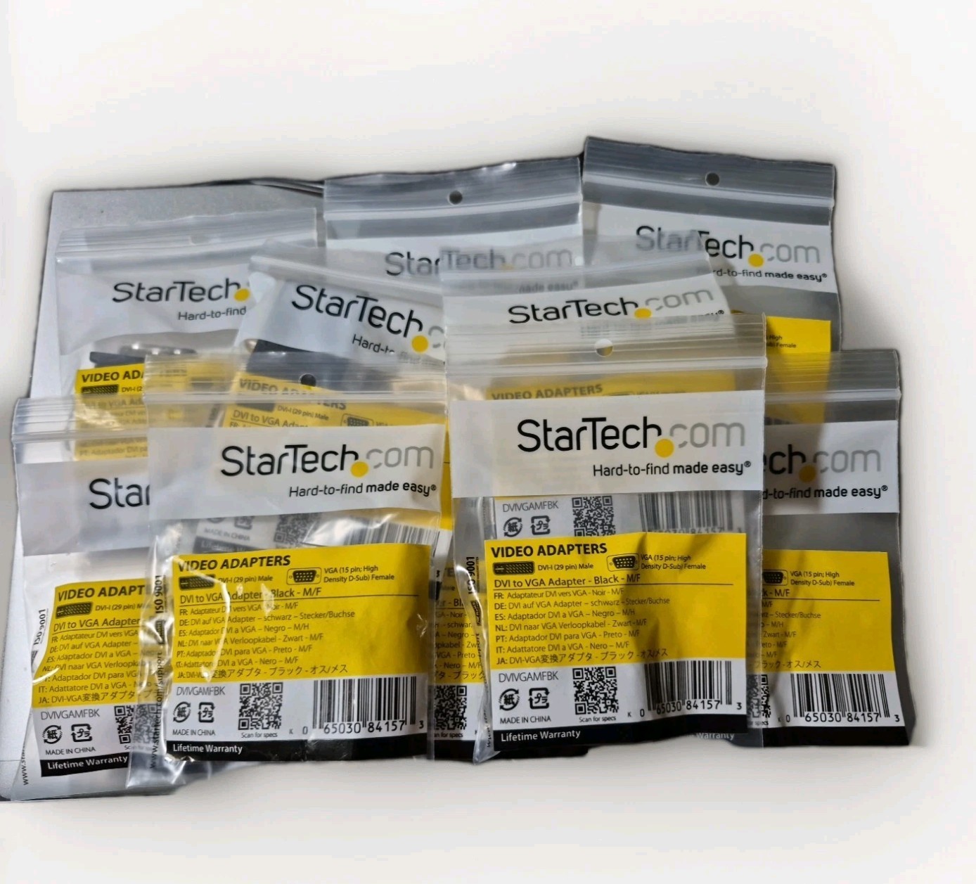 Lot of 10 StarTech DVIVGAMFBK DVI to VGA Cable Adapter Black Male Female