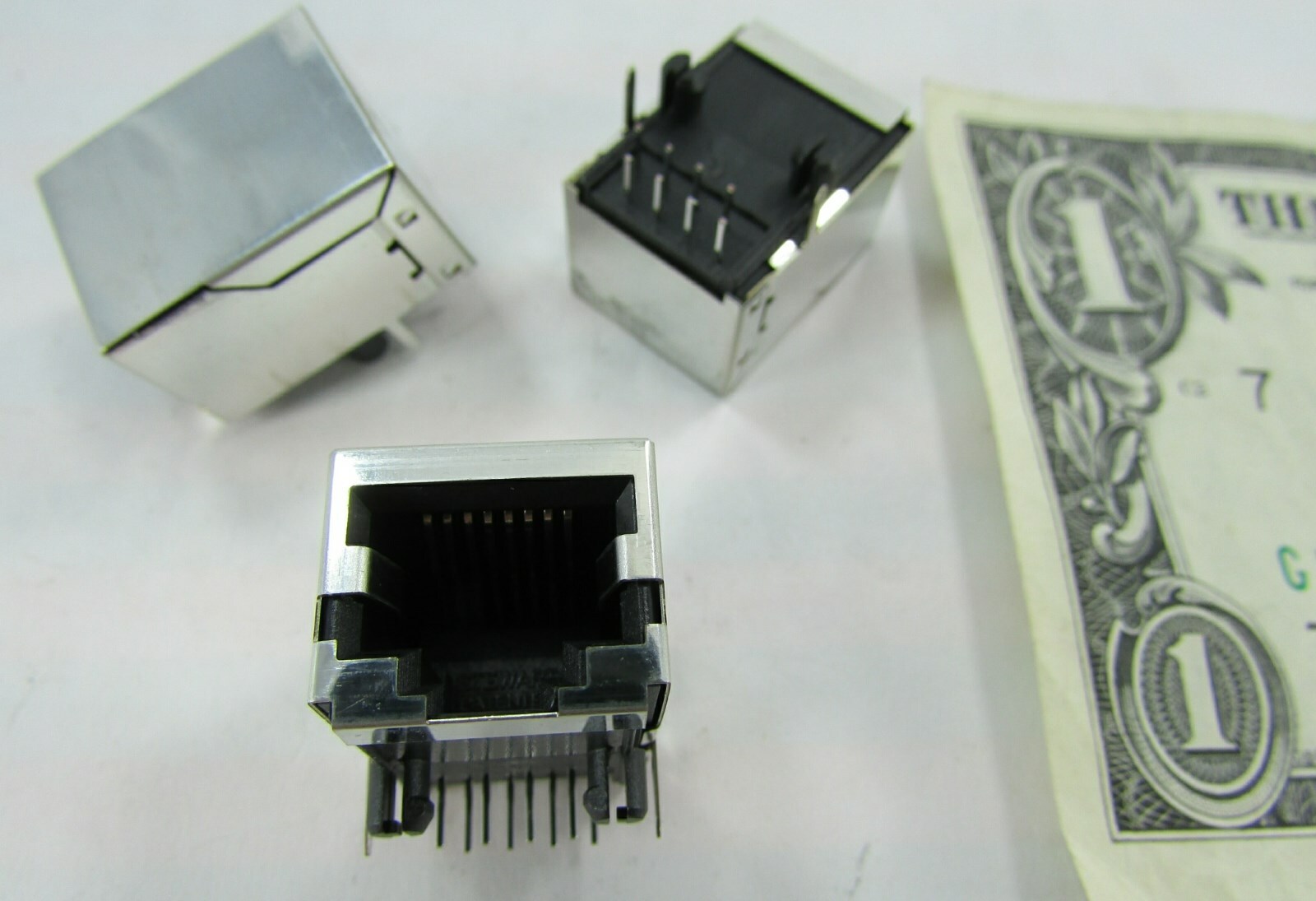 Lot 10 Stewart Female Ethernet Jacks 8p8c RJ45 90 Degree Gold Plated Solder 2.54