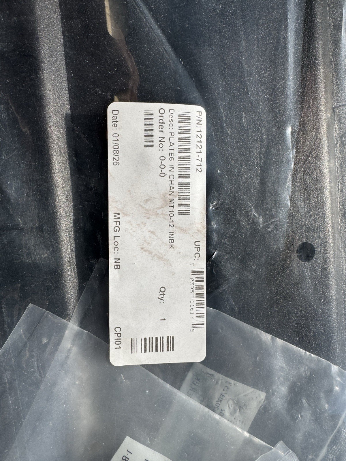 Chatsworth - CPI P/N: 12121-712 - 6" Channel Mount Plate 10-12" w/J-Bolts Black