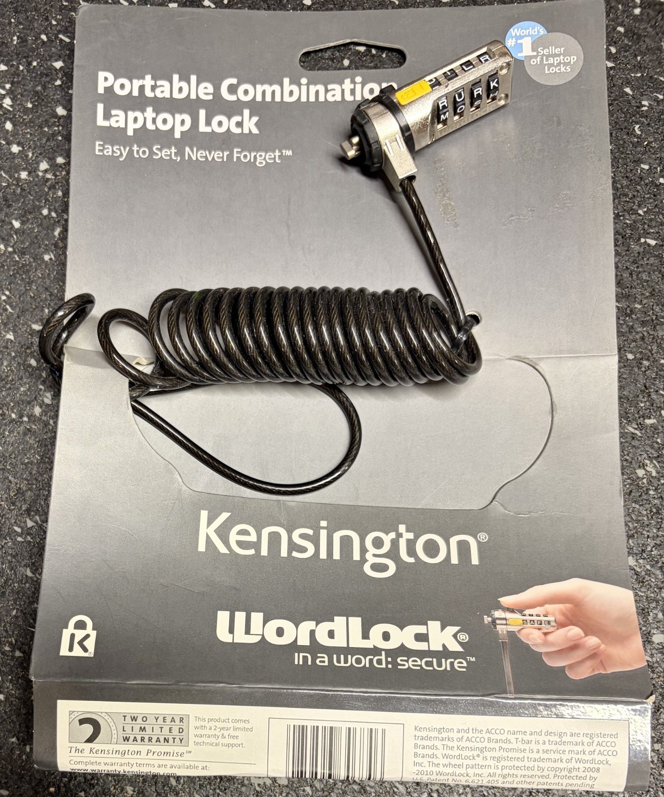 Kensington Portable Combination Laptop Lock Security Universal Combination New