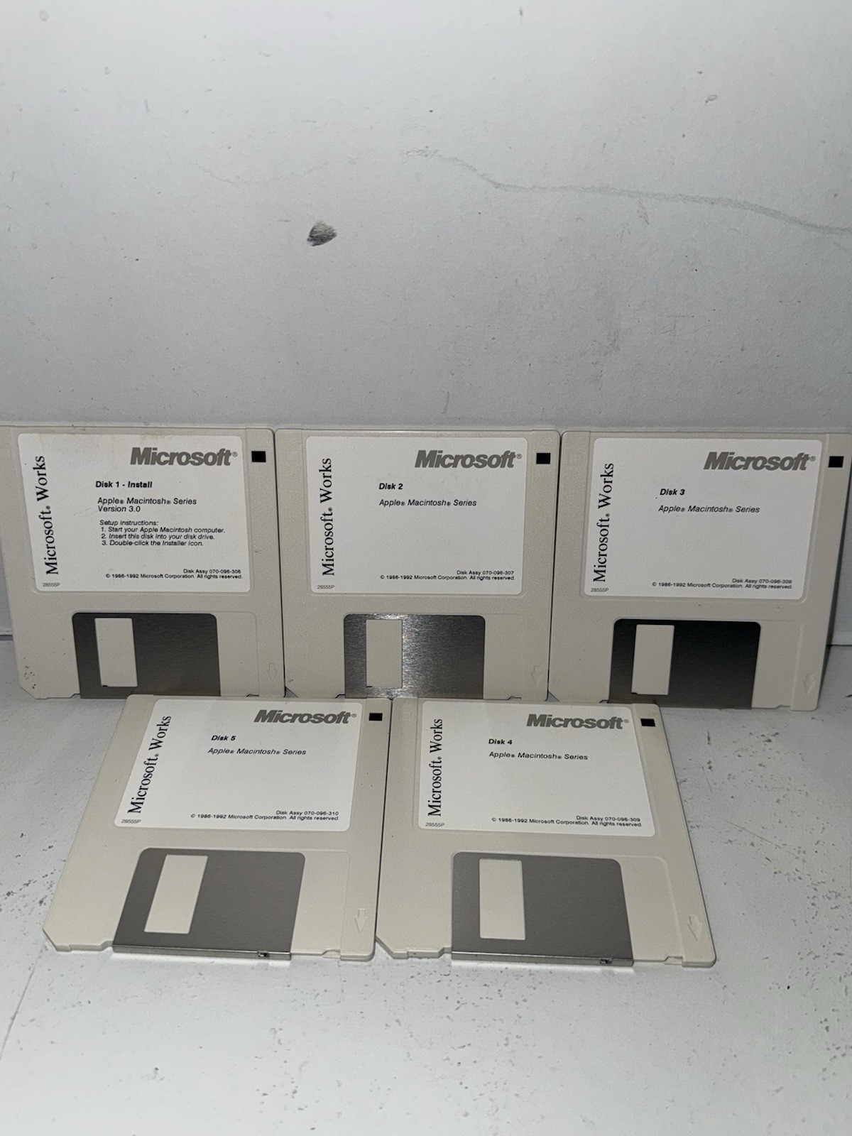 Microsoft Works v.3.0 1992 Apple Macintosh Computer Software 5 3.5" Floppy Disks