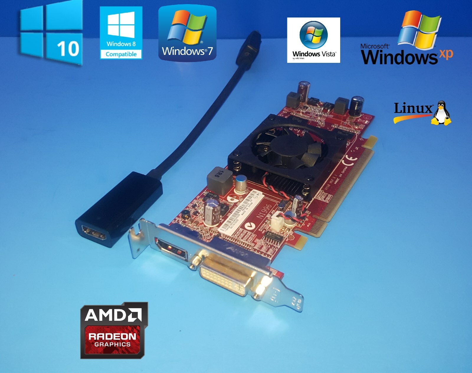 Acer Veriton X275 X3400G X4110G X4210G X4220G Low-Profile DVI HDMI DP Video Card