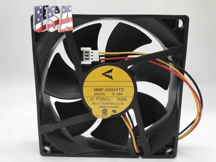1PCS NEW MELCO Fan MMF-09D24TS FAN DC24V 0.19A 9225 9CM 3 WIRE cooling fan