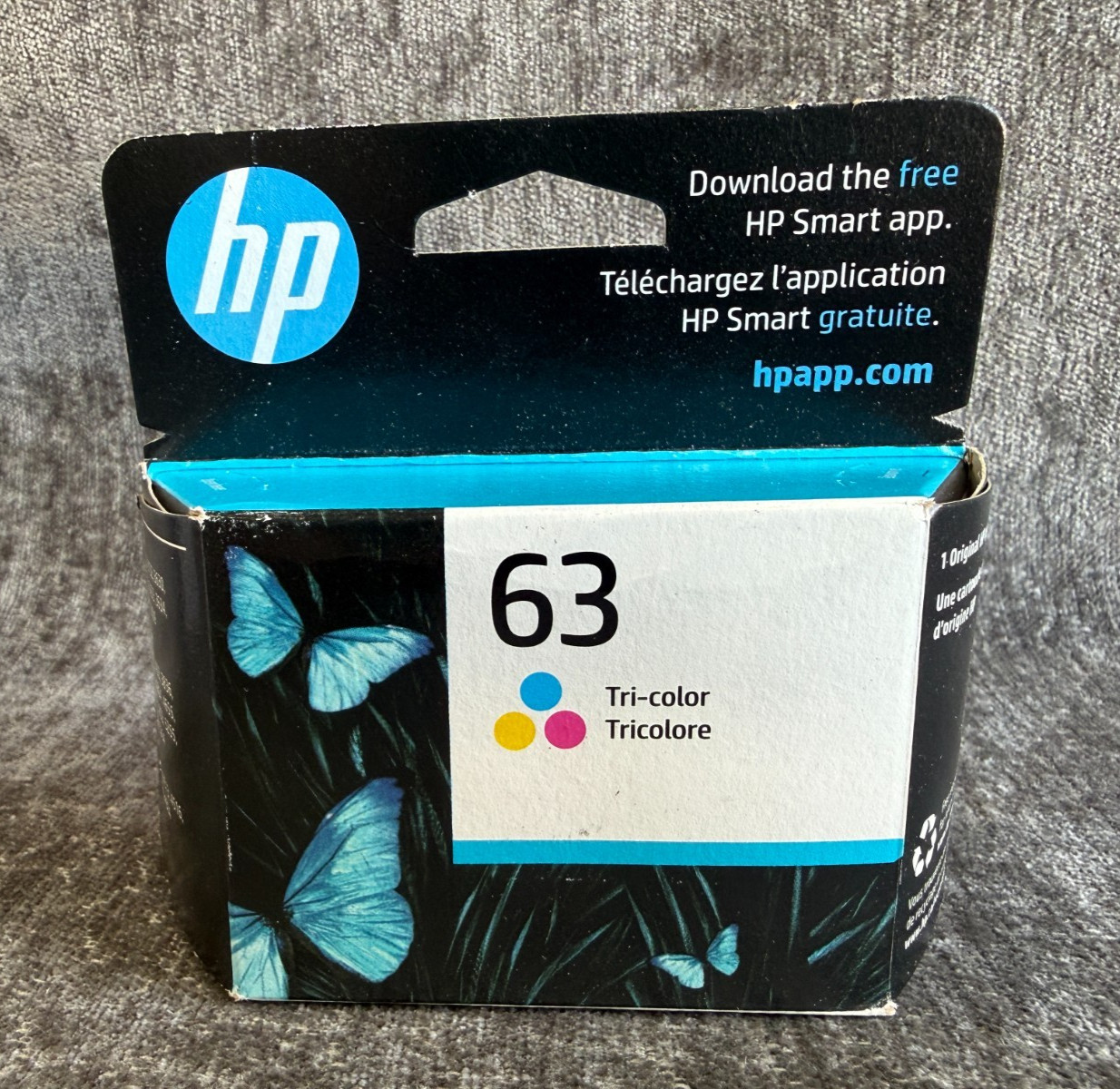 New Genuine HP63 Tri-Color Ink Cartridge/DeskJet 1112 DeskJet 2130 EXP 05/2027