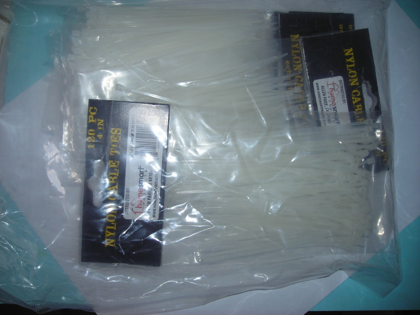 6 Pack - Smart Value Plastic Ties 120 pack x 6 - 4'' inch 720 pcs total WHITE