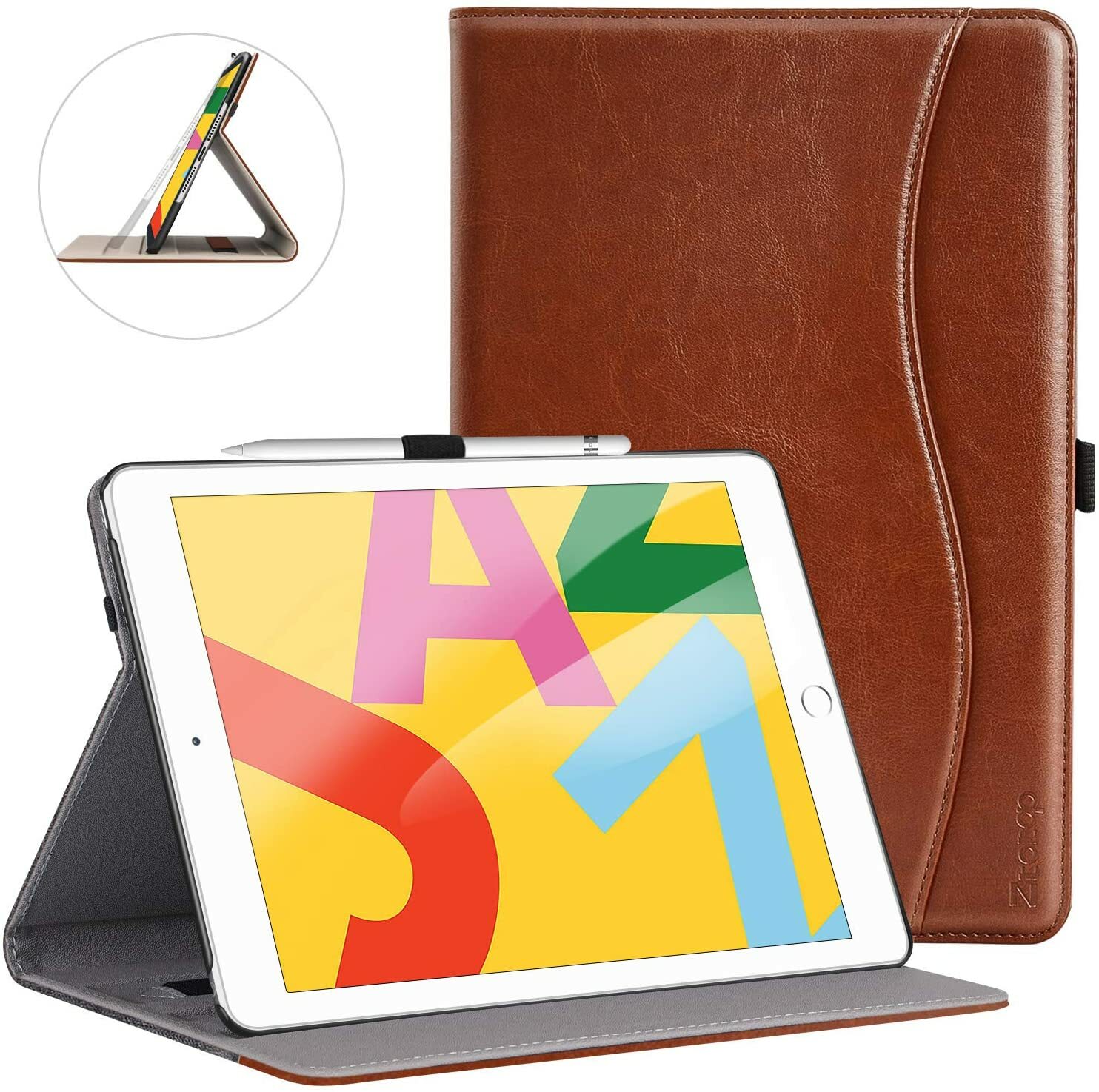 Compatible with New iPad 8th Genaration/iPad 7th Generation 10.2 Inch (Brown)