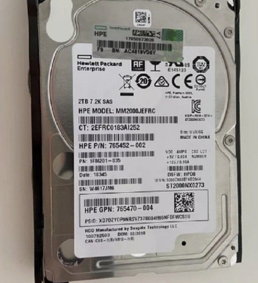 New HP 765466-B21 765873-001 765452-002 2TB 12G SAS 7.2K RPM 2.5" 512E HDD