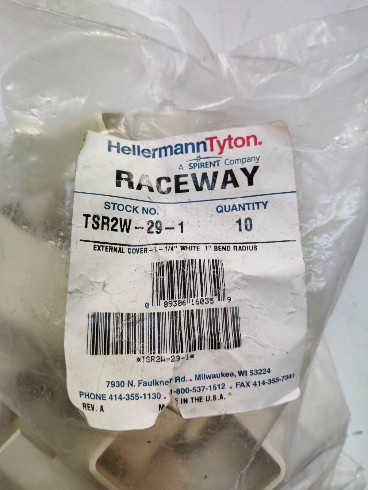 Hellermann Tyton TSR2W-29-1, External Cover, 1" Bend Radius, White