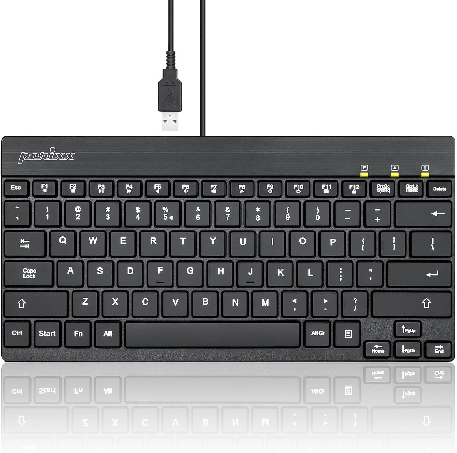 PERIBOARD-326 Wired Mini Backlit USB Keyboard with Low Profile Keys US E