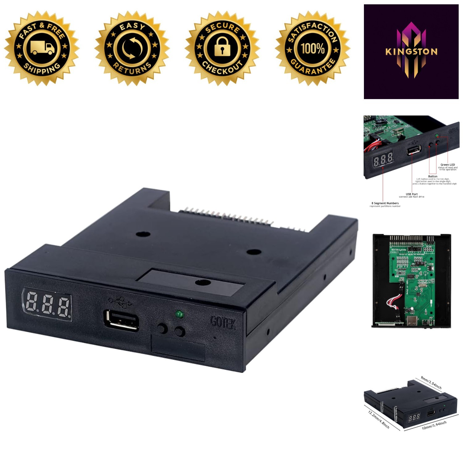 U100 3.5-Inch USB Floppy Emulator | Portable 1.44MB Drive for Vintage Machines