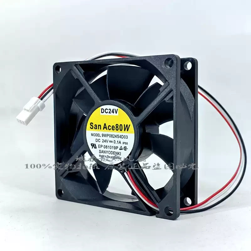 Sanyo SANACE 80W 9WP0824S4D03 DC24V 0.1A 8CM 3-Pin Inverter Cooling Fan