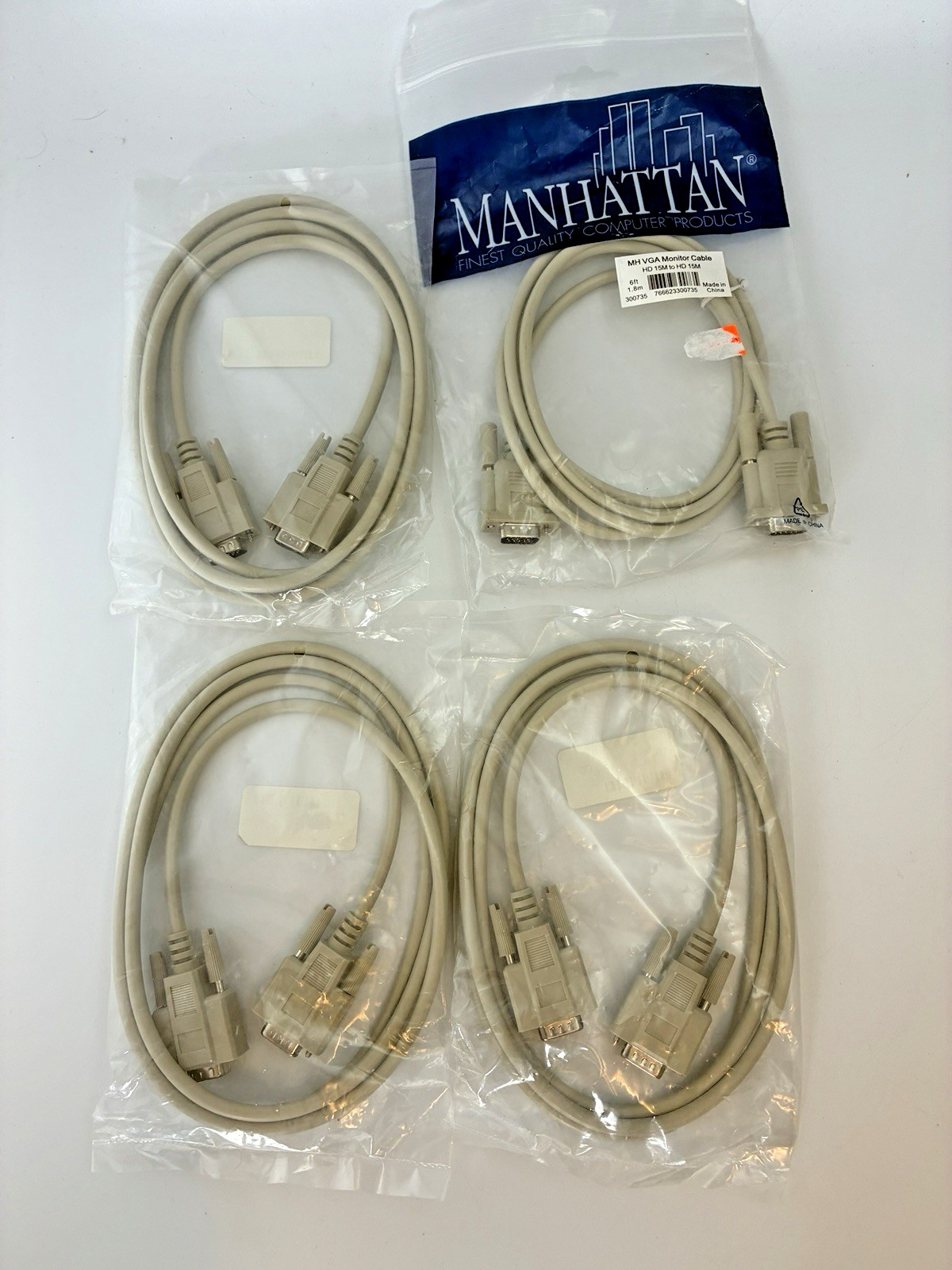 4Pack VGA Cable 6 Foot HD15 VGA Male to Male Cable for TV, Computer VGA Monitor