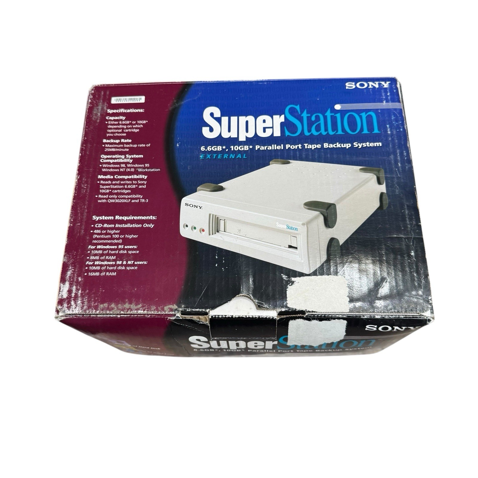 Sony Super Station Parallel Port Tape Backup System  New Open