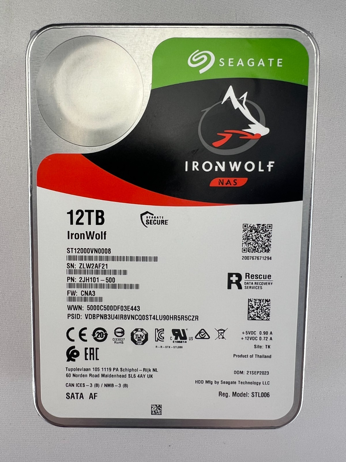 SEAGATE IRON WOLF PRO 12TB (ST12000VN0008) *USED GREAT CONDITION*