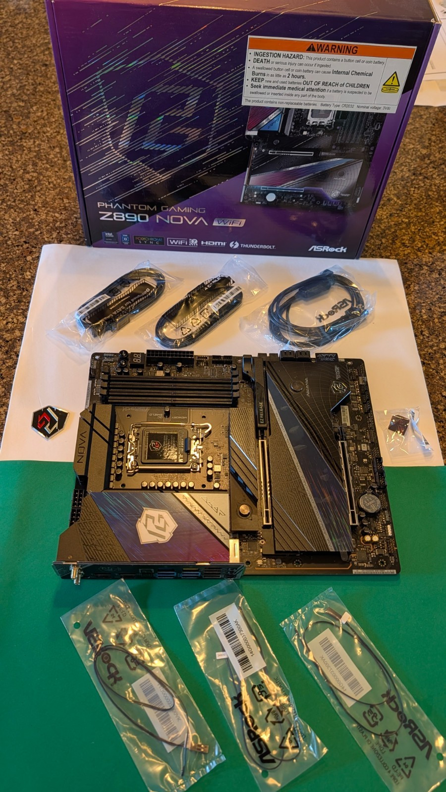 ASRock Z890 Phantom Gaming Nova WiFi 7 DDR5 PCIe 5.0 USB4 x6 M.2 + PCI-E x4 adpt
