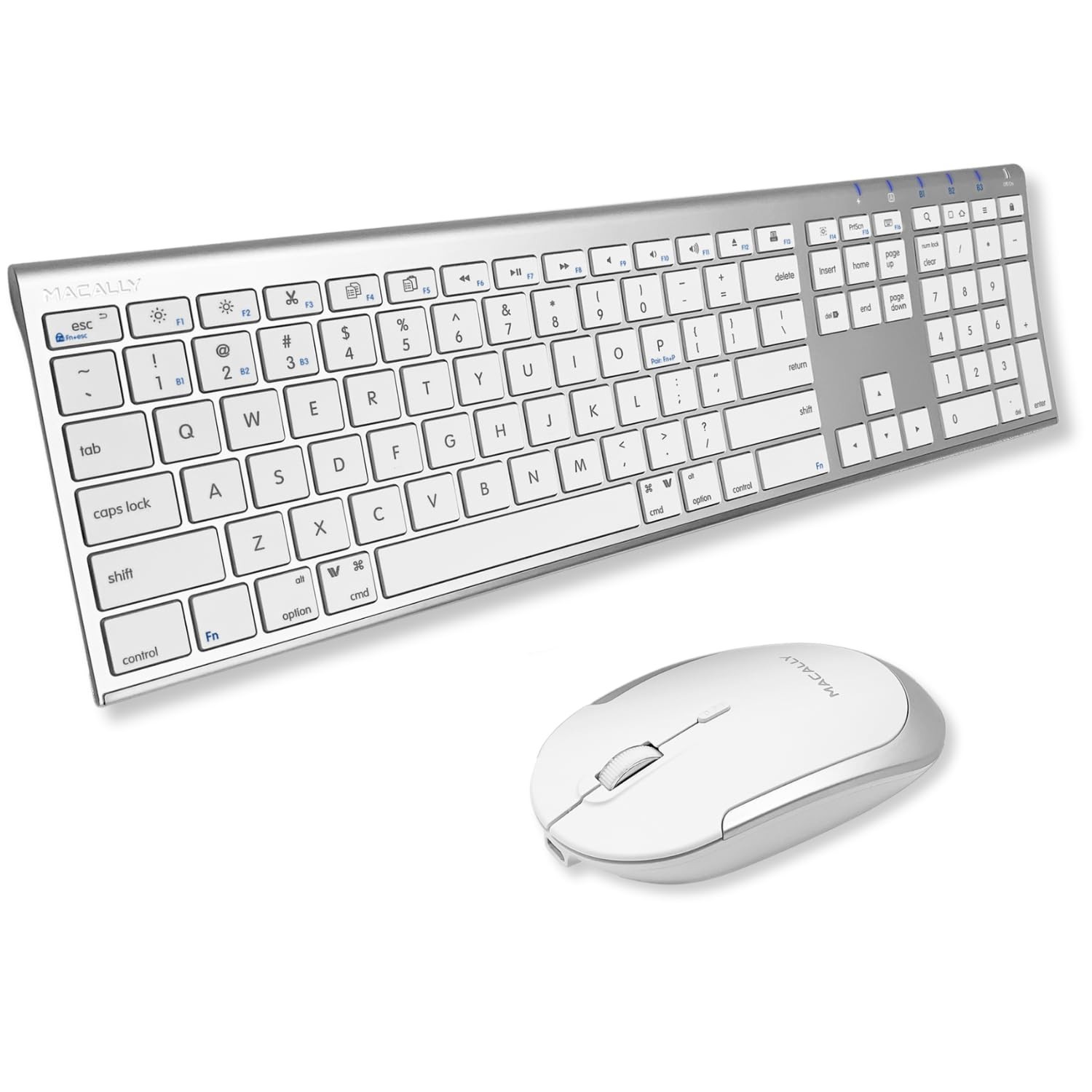 Macally Premium Bluetooth Keyboard and Mouse for Mac | Compatible Wireless Ap...