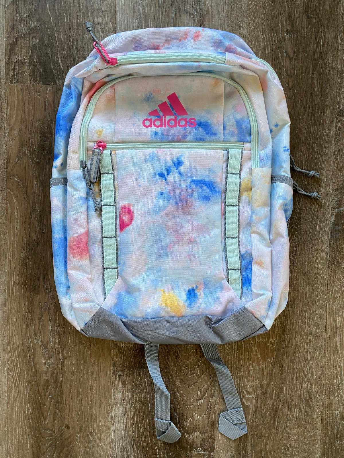 ADIDAS~NEW~Excel 7 Backpack~Durable Large Athletic Laptop Bag~Multicolor Tie-Dye