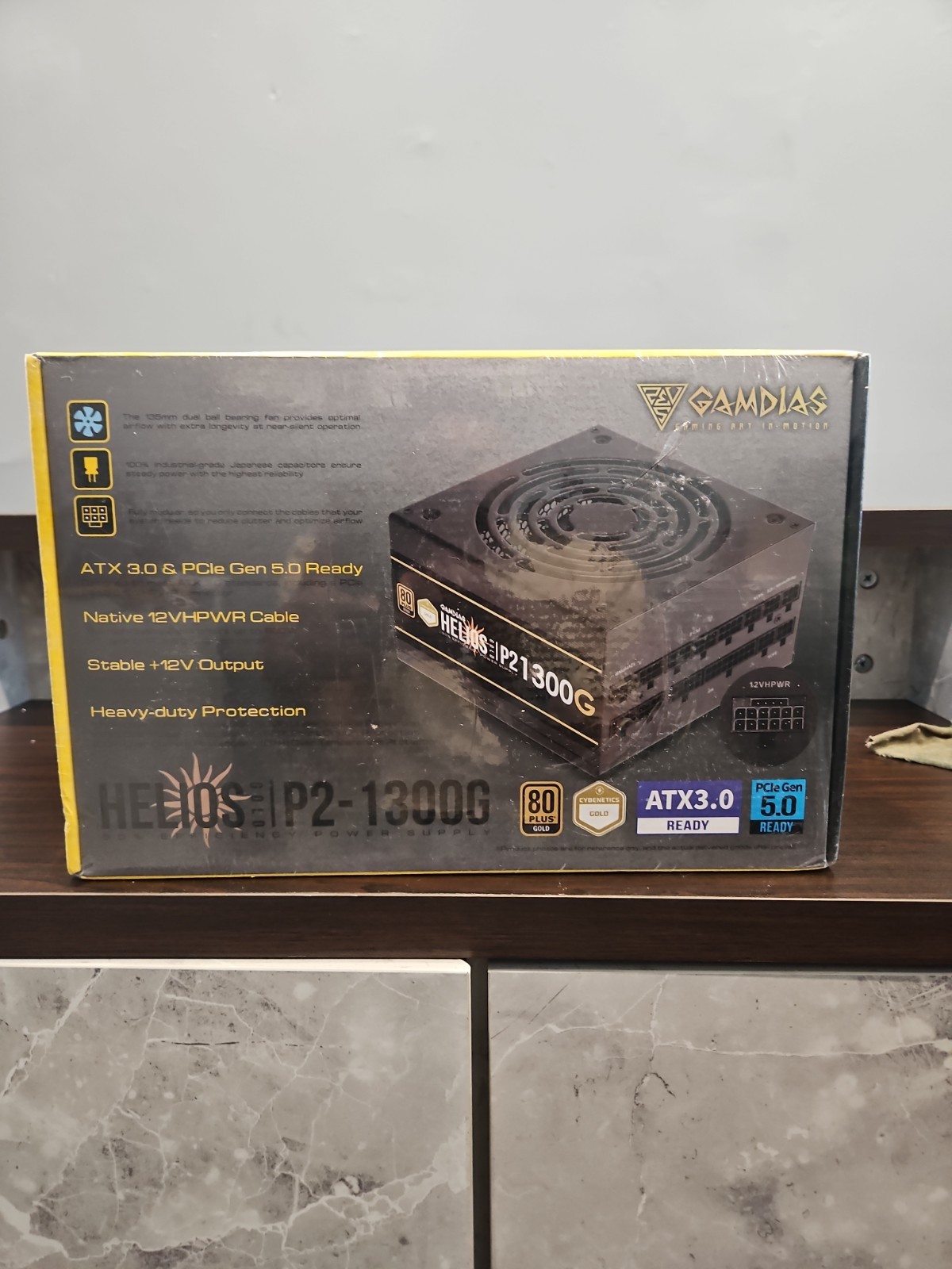 GAMDIAS Helios P2‑1300G 1300W 80+ Gold Fully Modular PSU ATX Power Supply NEW