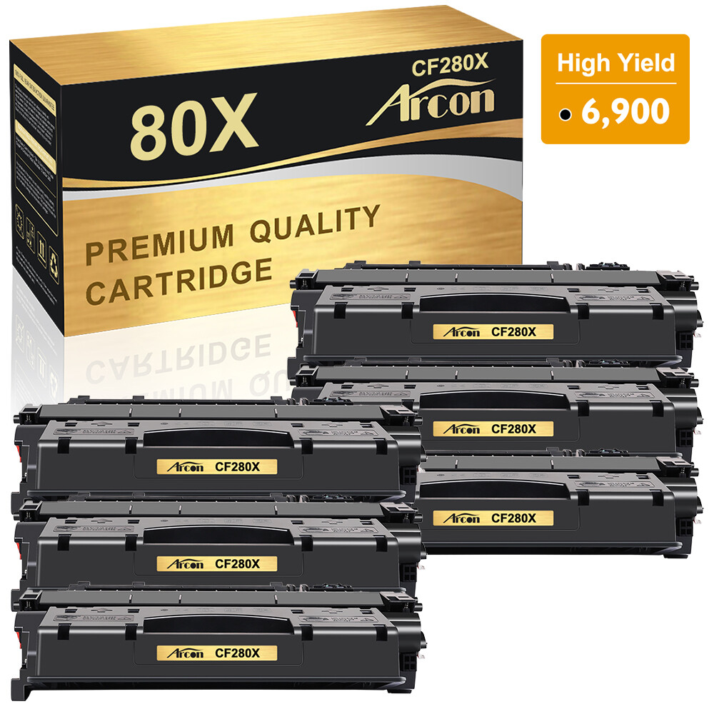 6PK Black CF280X 80X Toner Cartridge for HP LaserJet 400 M401dw M401dne P2035