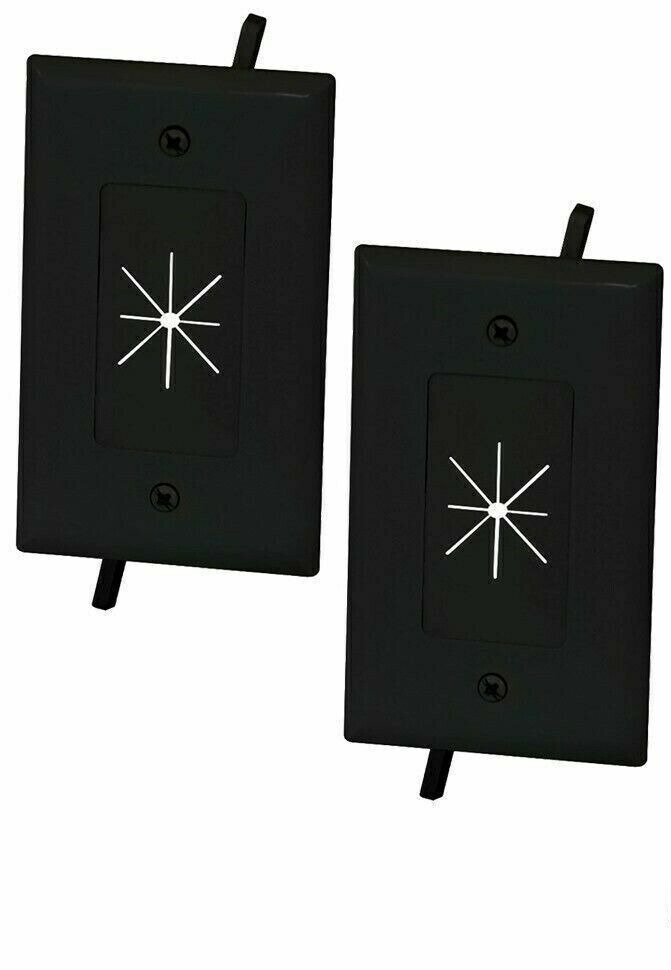 Split Wall Plate With Flexible Opening Black NEW- Quantity 2 NEW- 