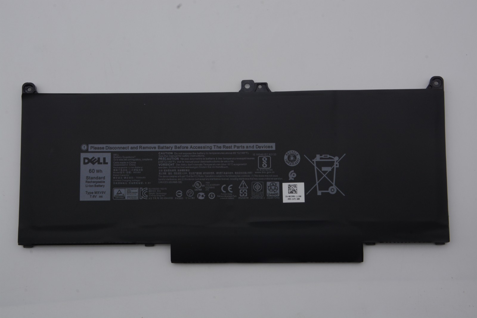 NEW OEM MXV9V Battery For Dell Latitude 7300 7400 5VC2M 829MX N2K62 7.6V 60WH