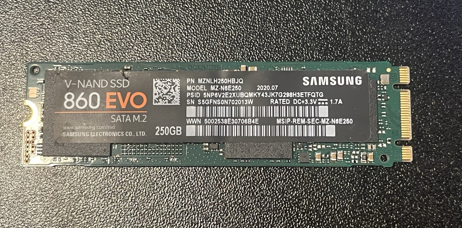Samsung 860 EVO 250GB M2 V-NAND M.2 SSD 250GB MZ-N6E250