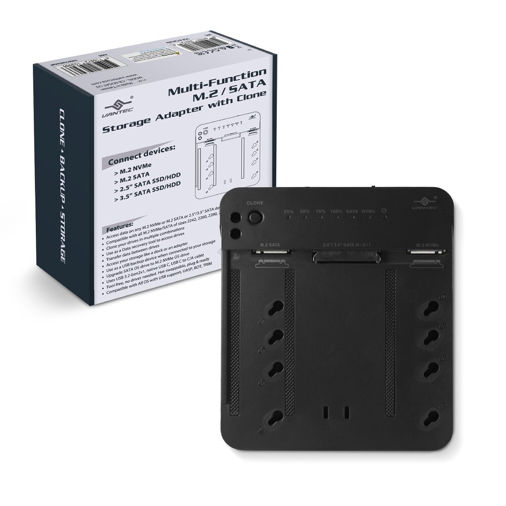 Vantec Multi-Function M.2/SATA Storage Adapter With Clone Function